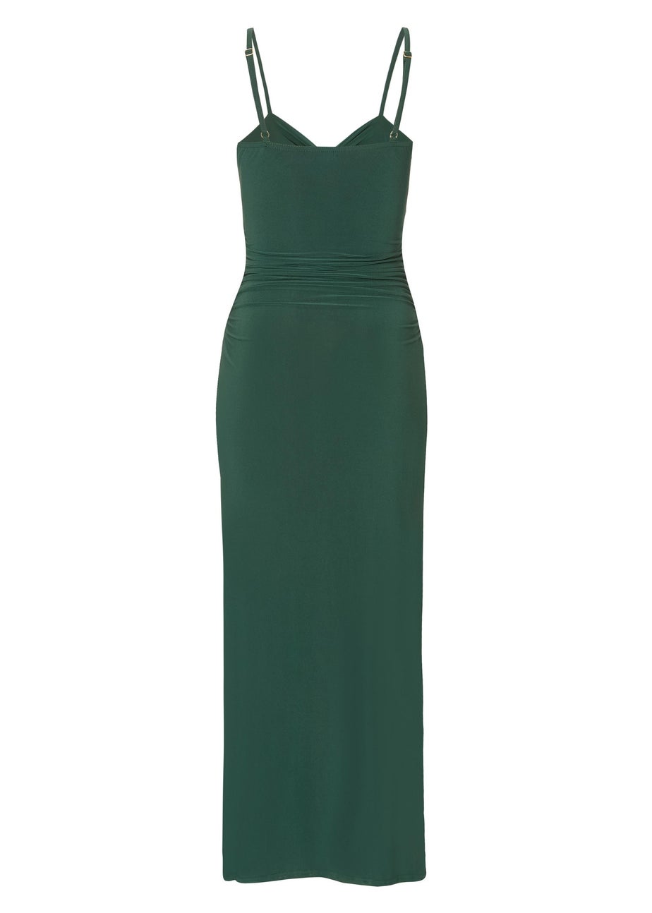 Quiz Green Knot Detail Midi Dress