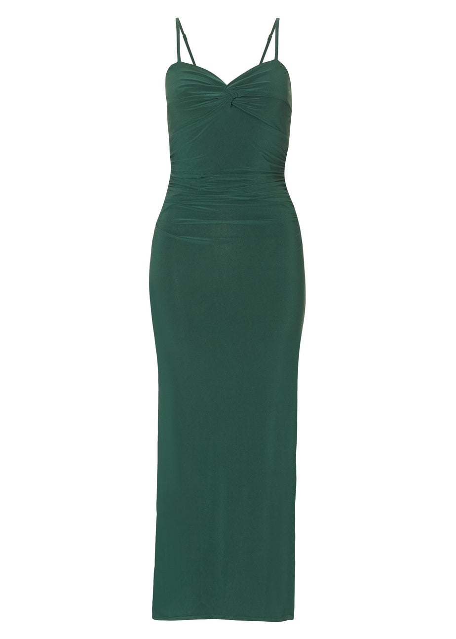 Quiz Green Knot Detail Midi Dress