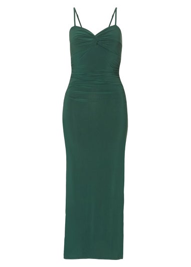 Quiz Green Knot Detail Midi Dress