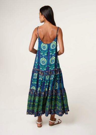 Blue Vanilla Turquoise Tiered Cami Dress