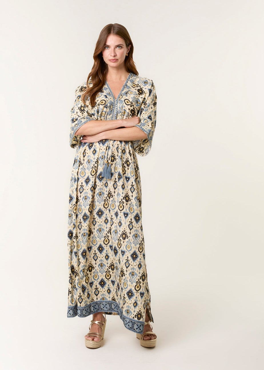 Blue Vanilla Multi Embellished Kimono Dress