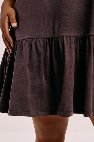 Yours Curve Chocolate Brown Peplum Mini Dress