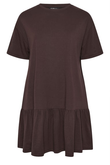 Yours Curve Chocolate Brown Peplum Mini Dress
