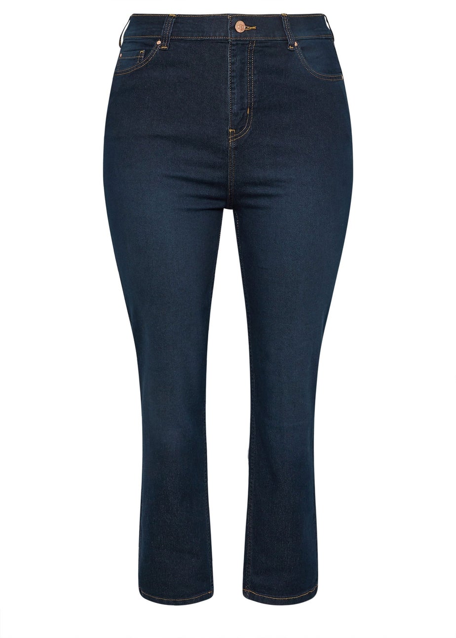 Yours Curve Dark Indigo Blue Straight Leg Ruby Jeans