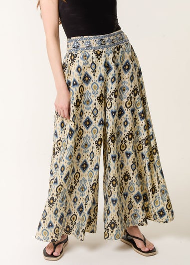 Blue Vanilla Multi Shirred Wide Leg Trouser