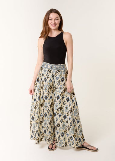 Blue Vanilla Multi Shirred Wide Leg Trouser