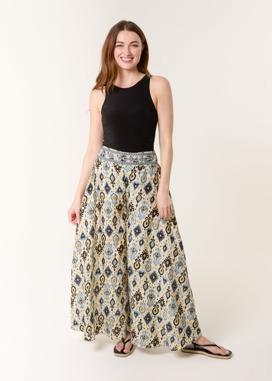 Blue Vanilla Multi Shirred Wide Leg Trouser