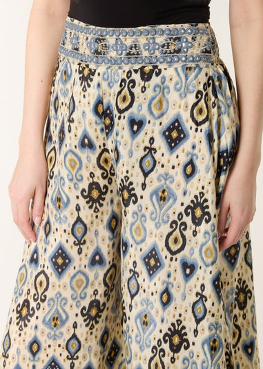 Blue Vanilla Multi Shirred Wide Leg Trouser
