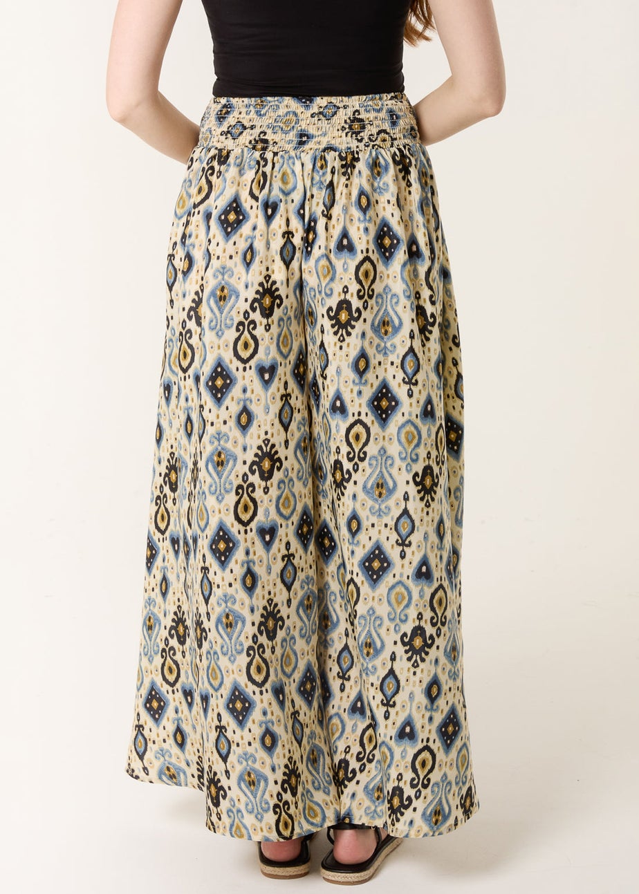Blue Vanilla Multi Shirred Wide Leg Trouser