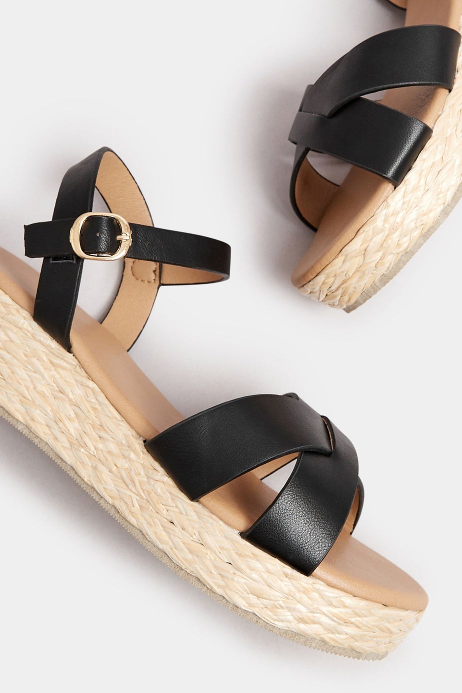 Yours Black Platform Espadrille Wedge Sandals In Extra Wide EEE Fit