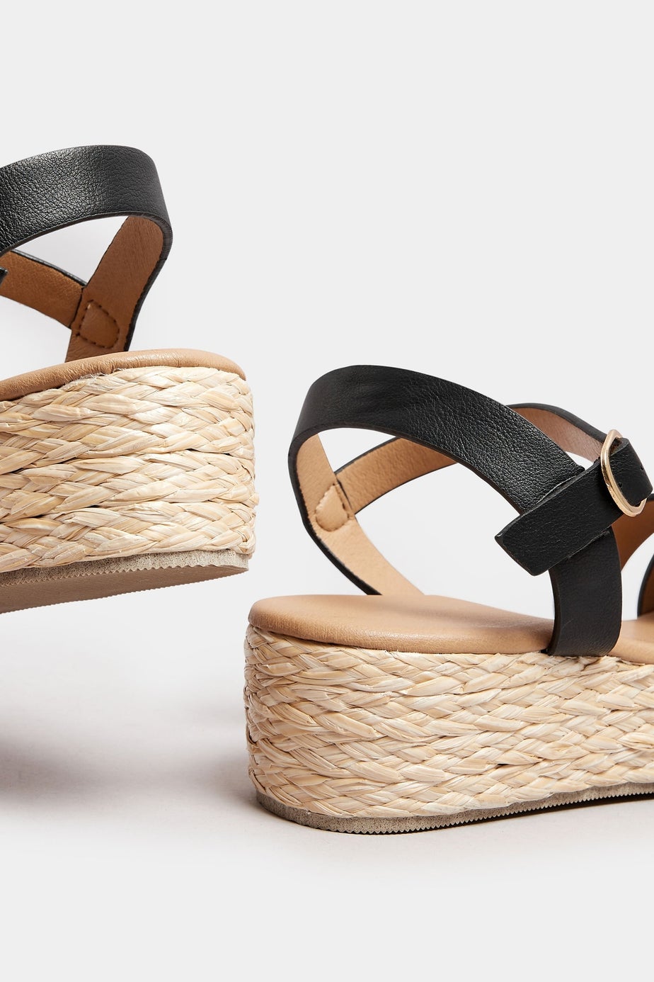 Yours Black Platform Espadrille Wedge Sandals In Extra Wide EEE Fit
