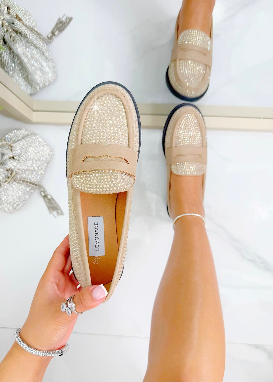 Love Lemonade Beige Crystal Royale Loafers