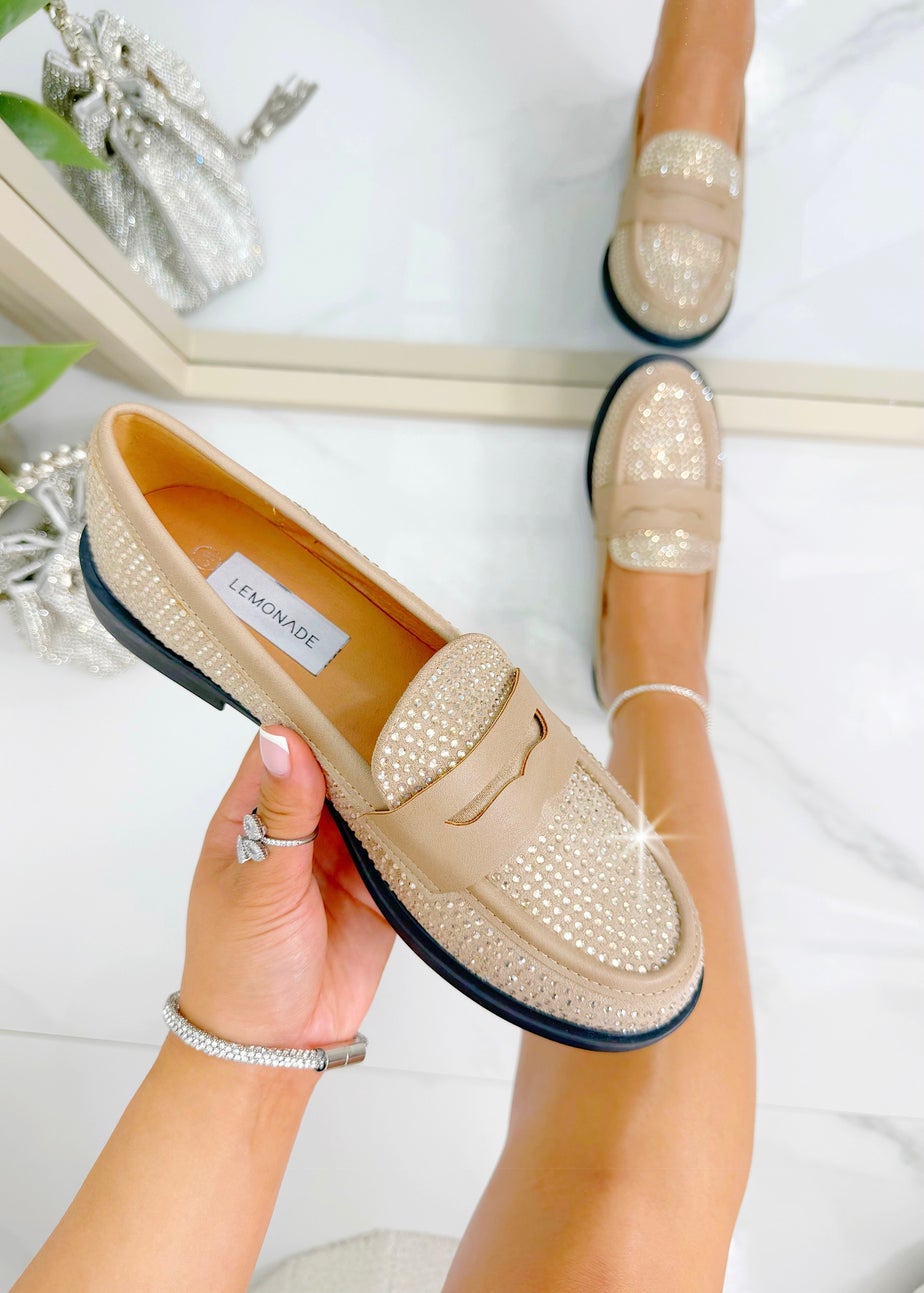 Love Lemonade Beige Crystal Royale Loafers