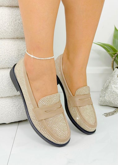 Love Lemonade Beige Crystal Royale Loafers