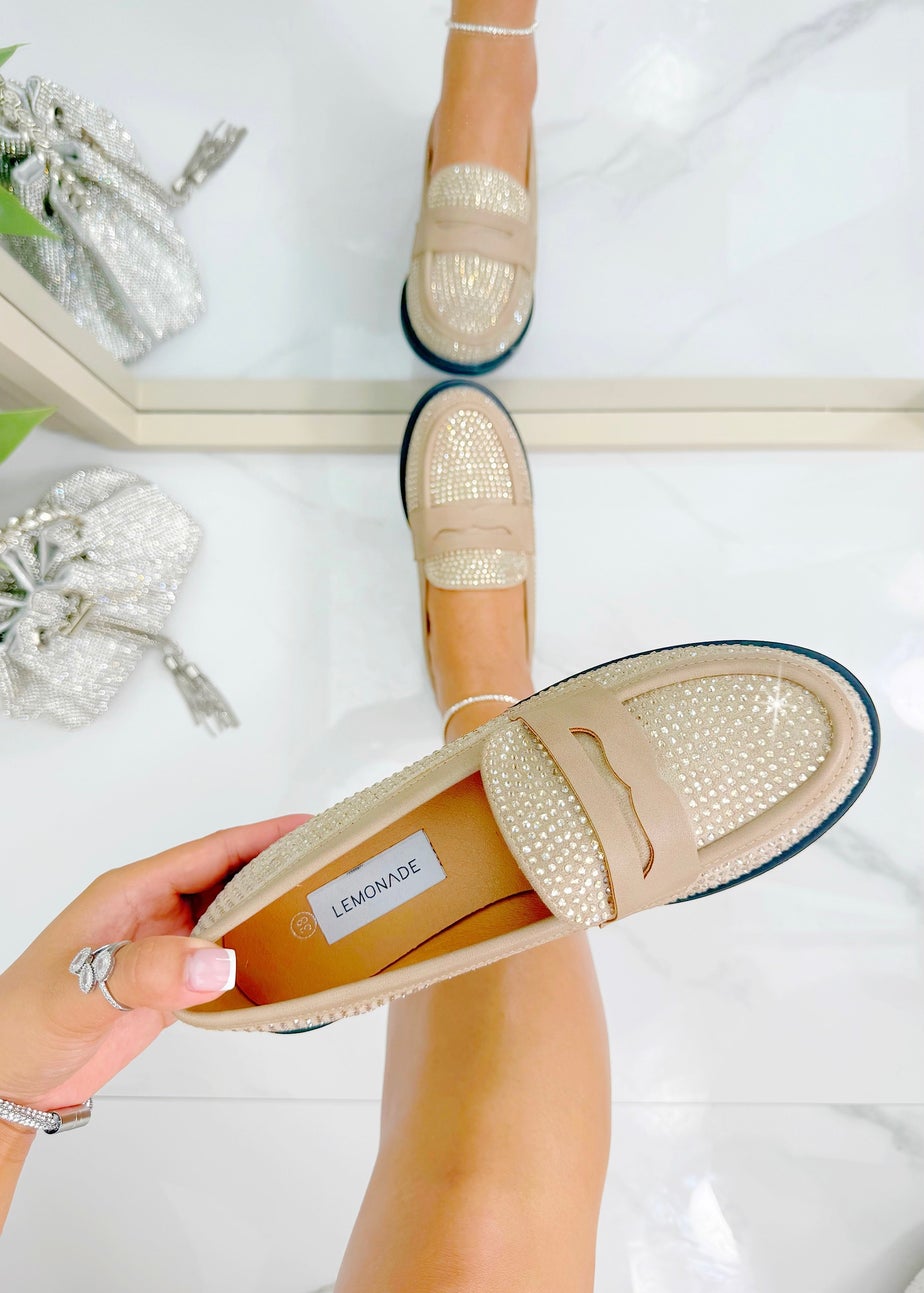 Love Lemonade Beige Crystal Royale Loafers