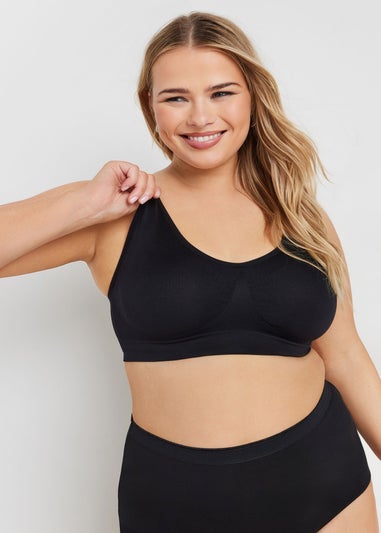 Yours 2 Pack White & Black Seamless Non-Padded Non-Wired Bralettes