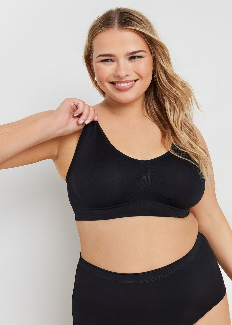 Yours 2 Pack White & Black Seamless Non-Padded Non-Wired Bralettes