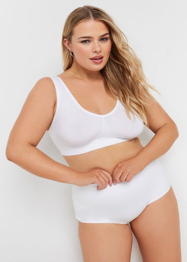 Yours 2 Pack White & Black Seamless Non-Padded Non-Wired Bralettes