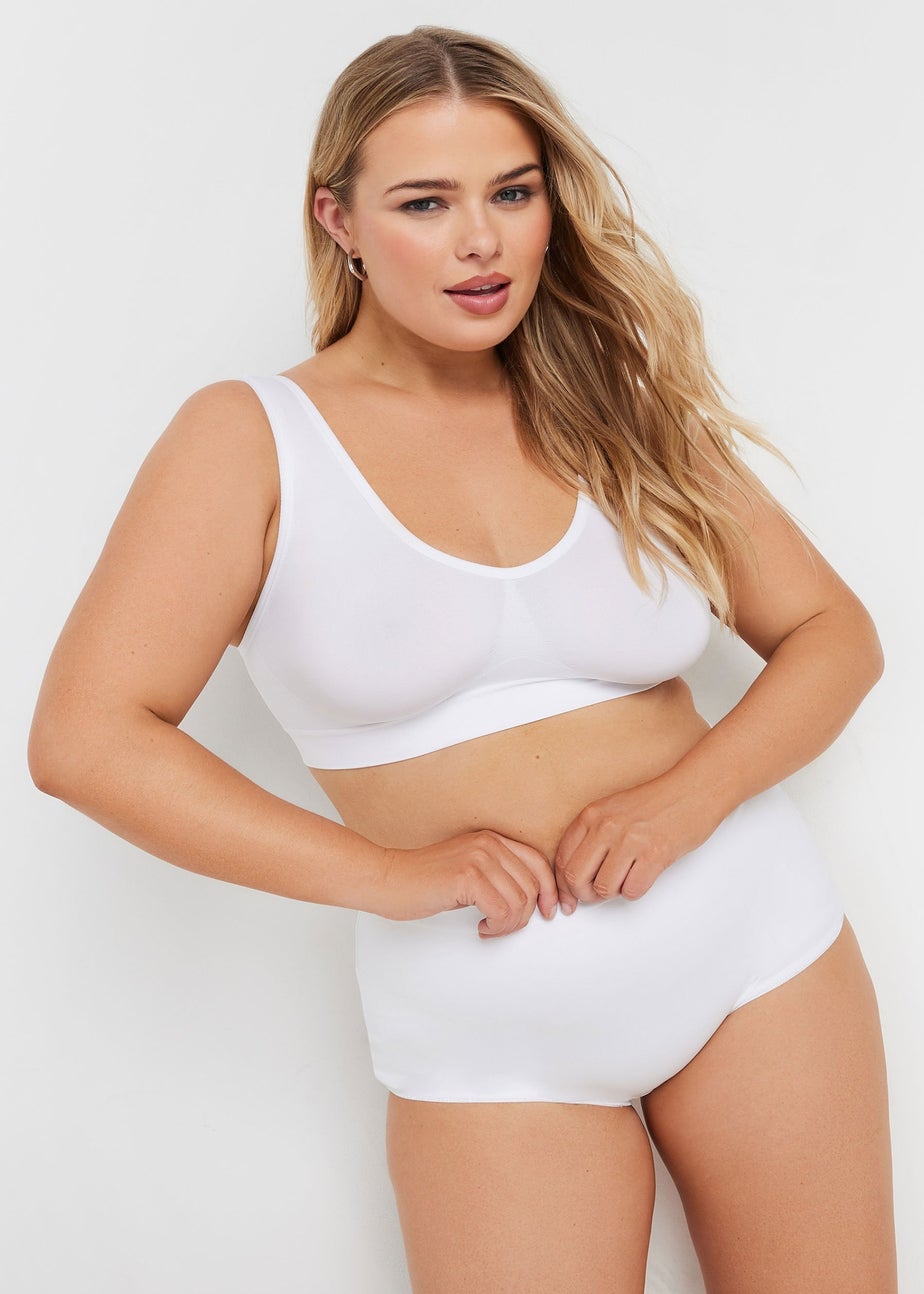 Yours 2 Pack White & Black Seamless Non-Padded Non-Wired Bralettes