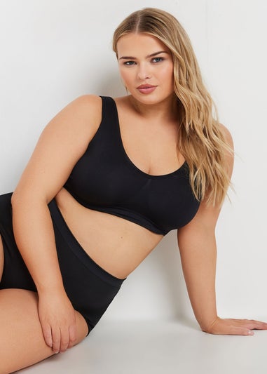 Yours 2 Pack White & Black Seamless Non-Padded Non-Wired Bralettes