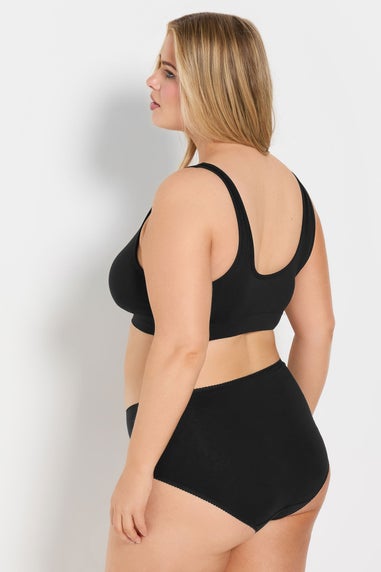 Yours 2 Pack Black & White Lace Trim Seamless Bralette