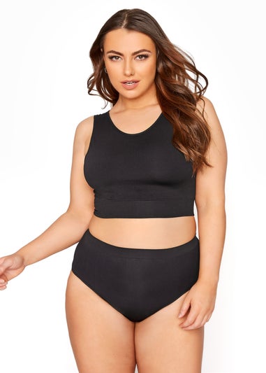 Yours Black Seamless Longline Padded Bralette Top