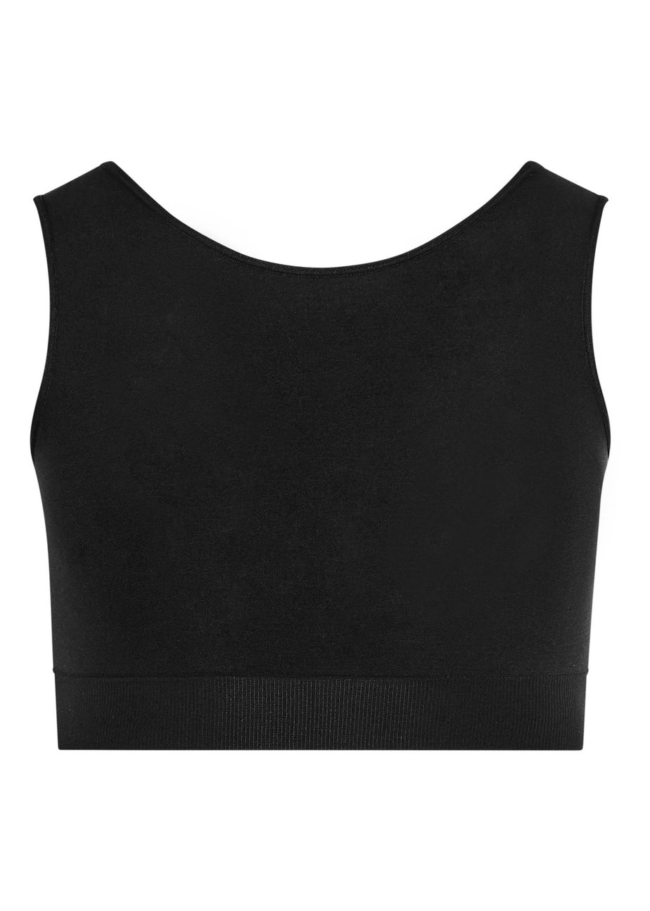 Yours Black Seamless Longline Padded Bralette Top