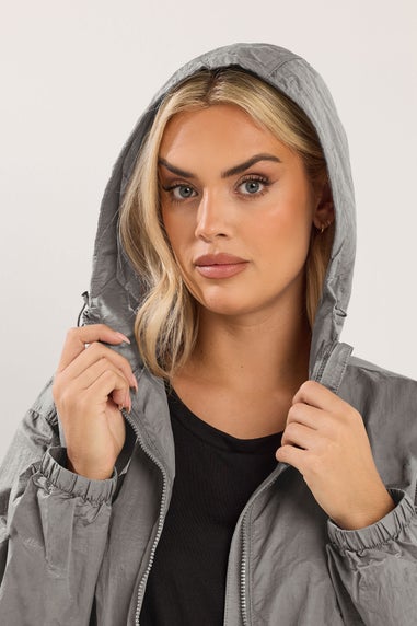 Yours Curve Grey Lightweight Longline Parka Jacket