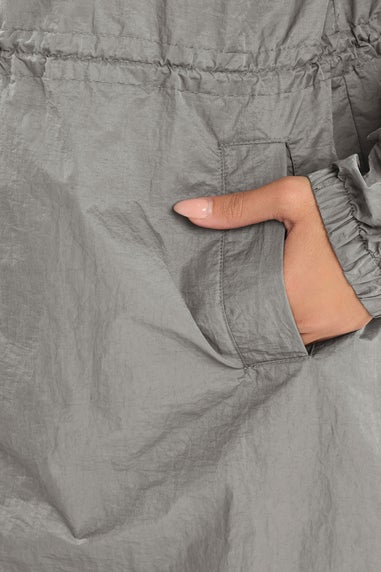 Yours Curve Grey Lightweight Longline Parka Jacket