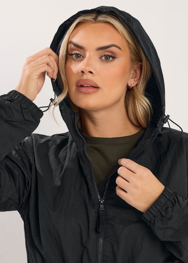 Yours Curve Black Lightweight Longline Parka Jacket