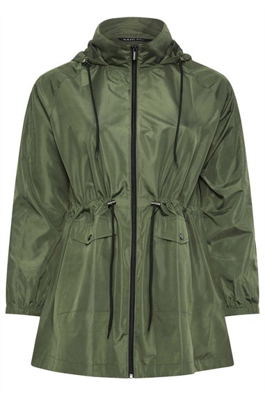 Yours Curve Khaki Green Drawstring Lightweight Parka Jacket