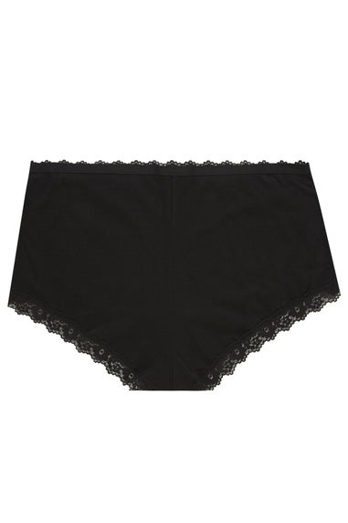 Yours 4 Pack Curve Black Lace Trim High Waisted Shorts
