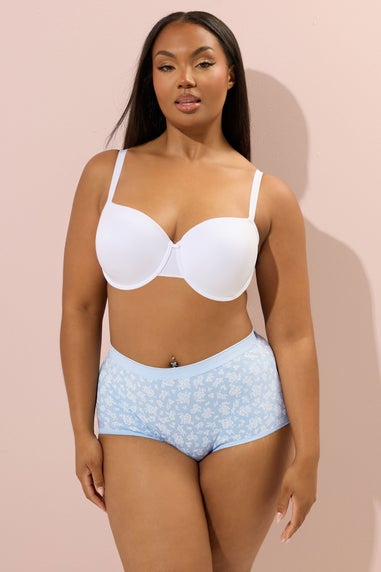 Yours 5 Pack Curve Blue Floral Print Full Briefs