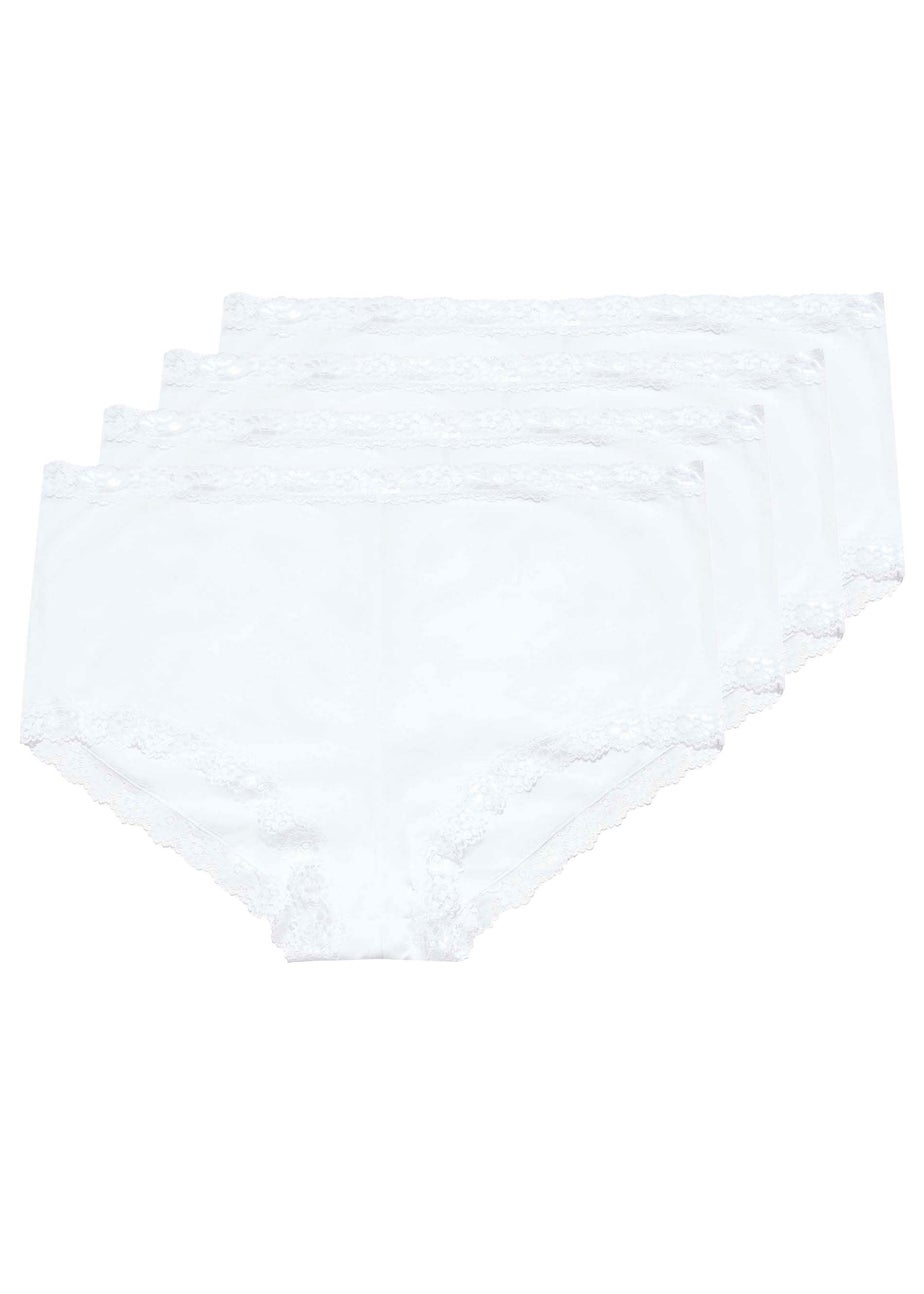 Yours 4 Pack Curve White Lace Trim High Waisted Shorts