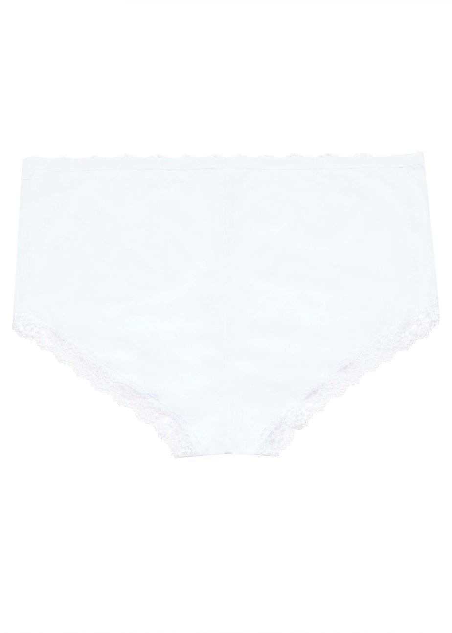 Yours 4 Pack Curve White Lace Trim High Waisted Shorts