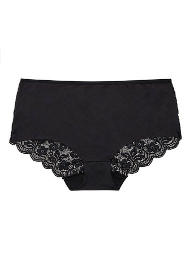 Yours 3 Pack Curve Black Lace Full Briefs