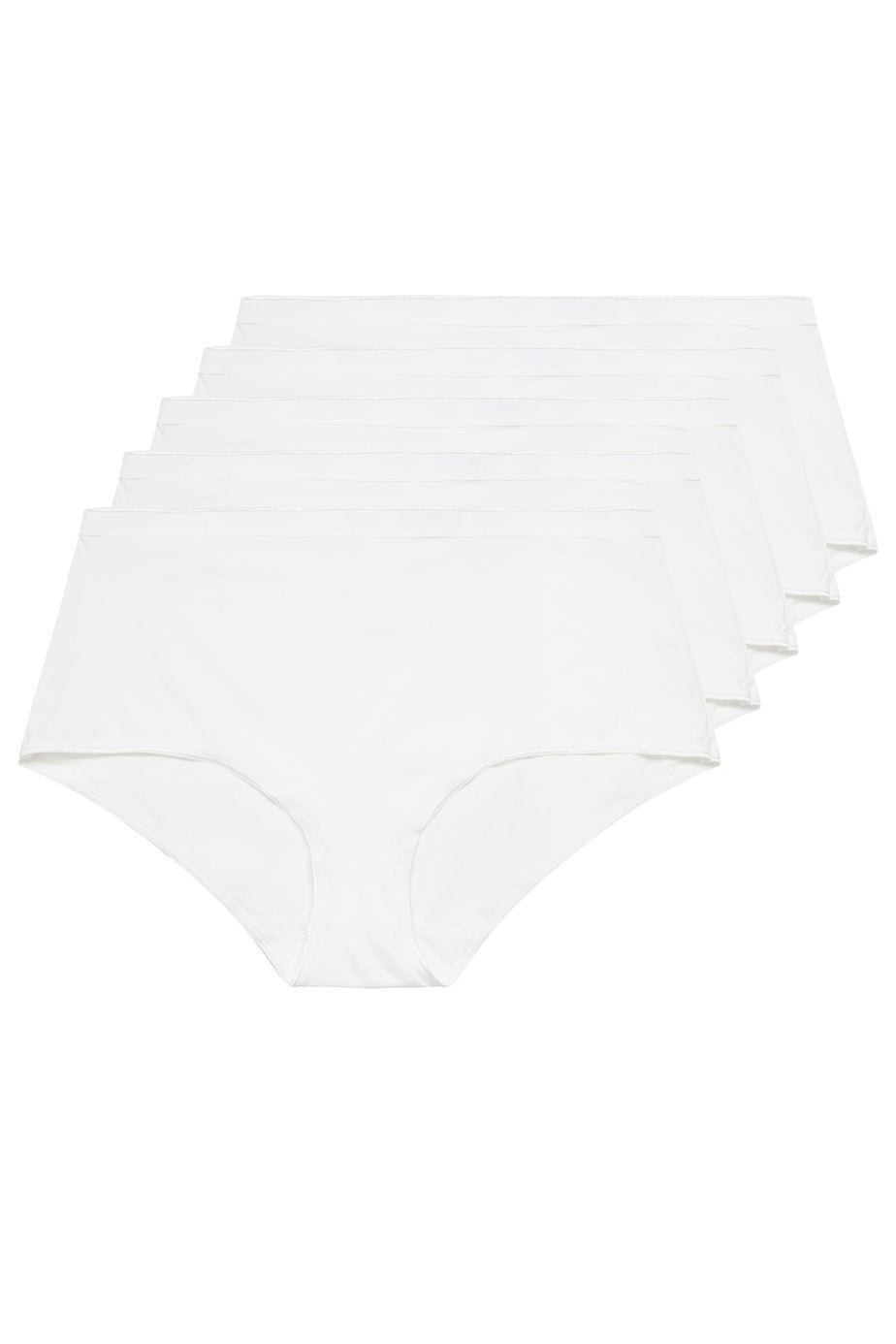 Yours Curve 5 Pack White Stretch Full Briefs