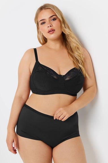 Yours 3 Pack Curve Red & Purple Lace Back High Waisted Knickers