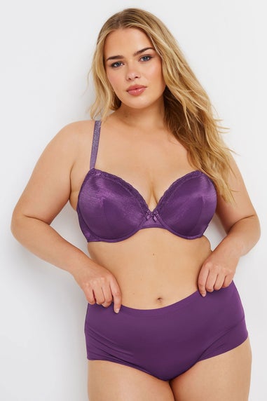 Yours 3 Pack Curve Red & Purple Lace Back High Waisted Knickers