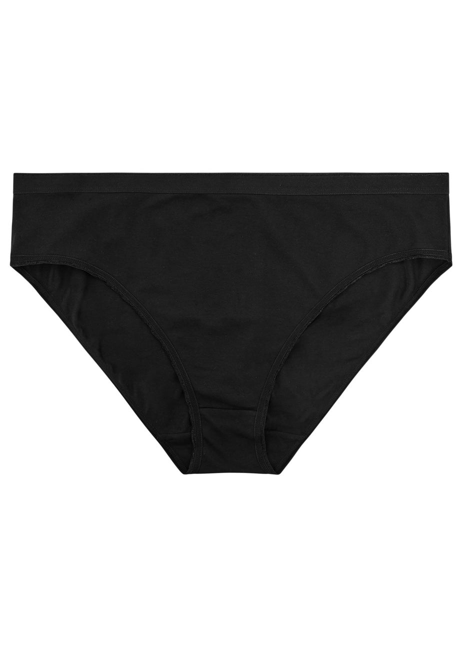 Yours 5 Pack Curve Black High Leg Briefs