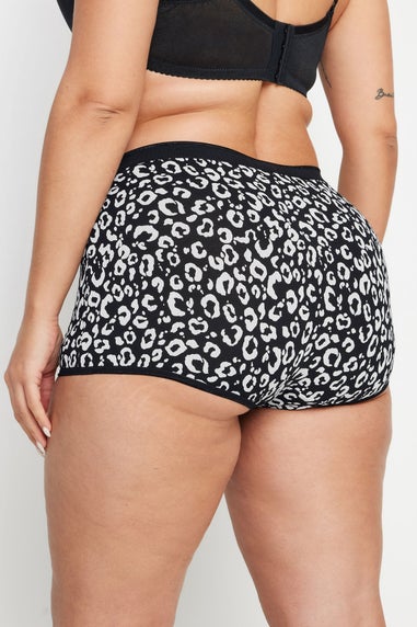 Yours Curve 5 Pack Black Animal Print Shorts