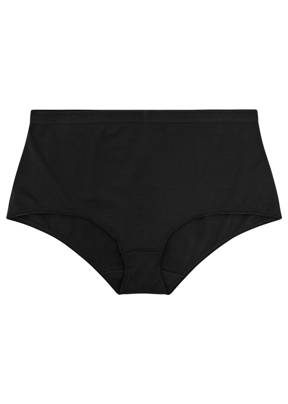 Yours Curve 5 Pack Black Stretch Full Briefs