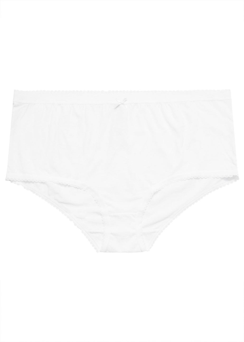 Yours 5 Pack Curve Black & White Butterfly Design High Waisted Full Briefs