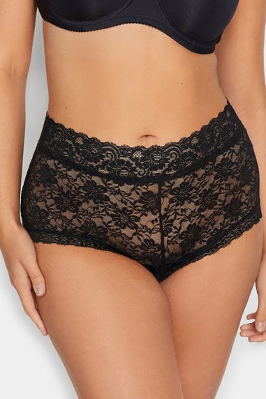 Yours 3 Pack Curve Black Lace Mid Rise Shorts