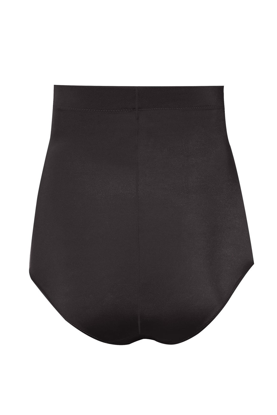 Yours Curve Black Satin Control High Waisted Full Brief
