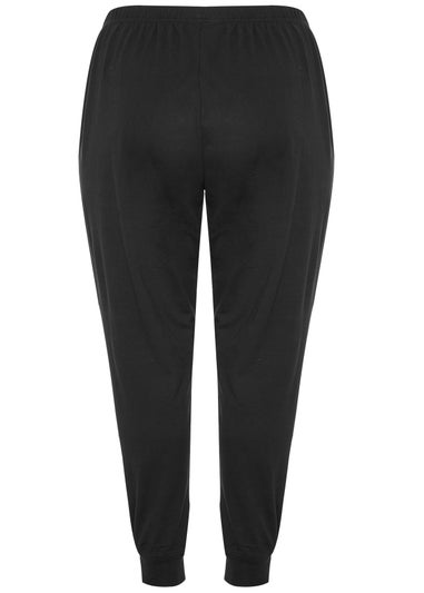 Yours Curve Black Cuffed Pyjama Bottoms