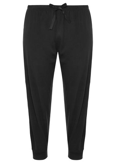 Yours Curve Black Cuffed Pyjama Bottoms