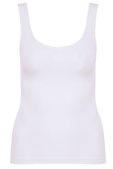 Yours Curve White Seamless Control Vest Top