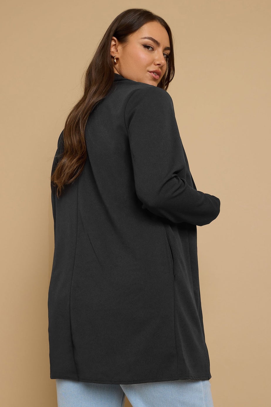 Yours Curve Black Longline Blazer