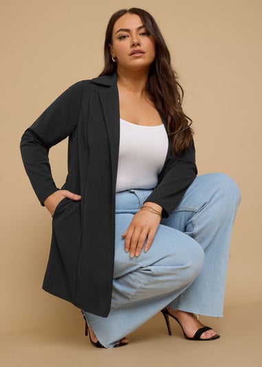 Yours Curve Black Longline Blazer